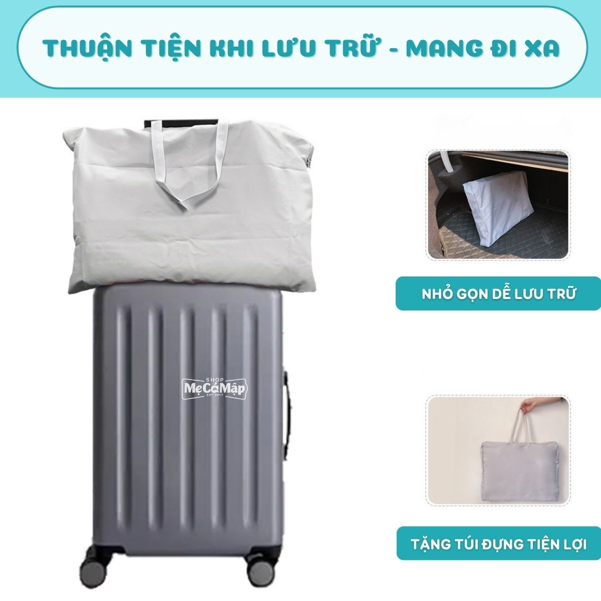 Có túi đựng, dễ dàng gấp gọn và lưu trữ mang theo khi ra ngoài