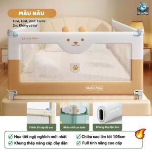 Thanh chắn giường Pakey S1 màu nâu
