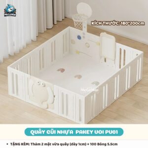 Quây cũi nhựa cho bé Pakey Voi PV01 bộ 1m8x2m