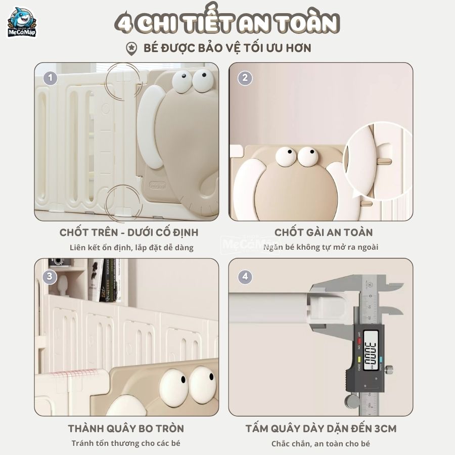 Quây cũi nhựa cho bé Pakey Voi PV01