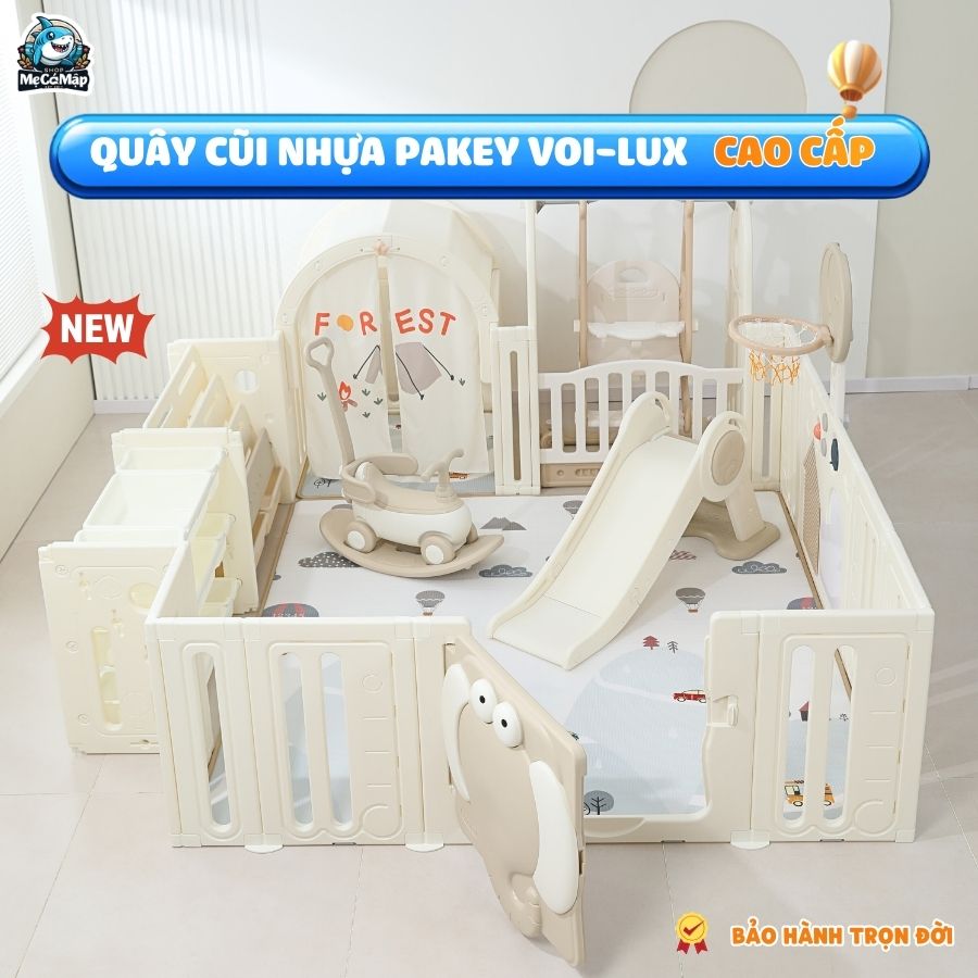 Quây cũi nhựa cho bé Pakey Voi PV01