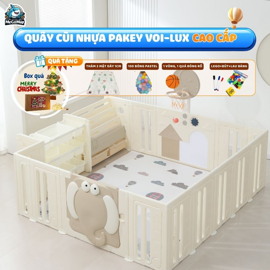 Quây cũi nhựa cho bé Pakey Voi PV01