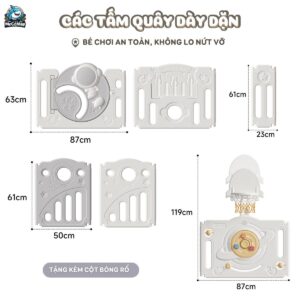 Quây cũi nhựa cho bé Pakey Phi Hành Gia QN01