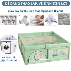 Quây cũi vải Pakey K1 màu xanh