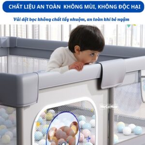 Quây cũi vải Pakey K1 màu ghi