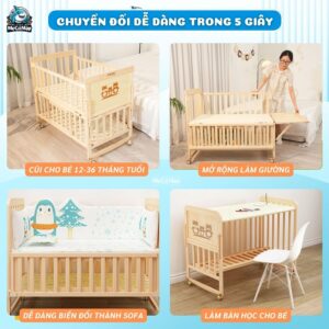 Nôi cũi gỗ Pakey CG01