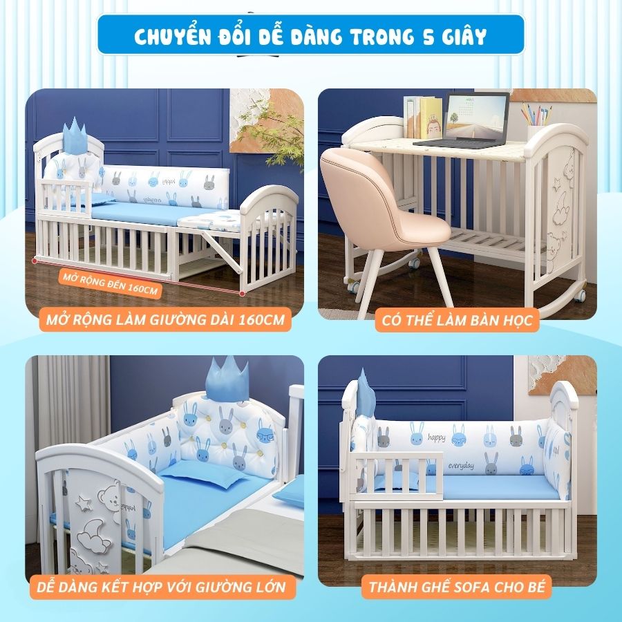 Nôi cũi gỗ Pakey CG02
