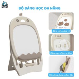 Bộ bảng học từ tính kèm ghế ngồi Gà Nâu