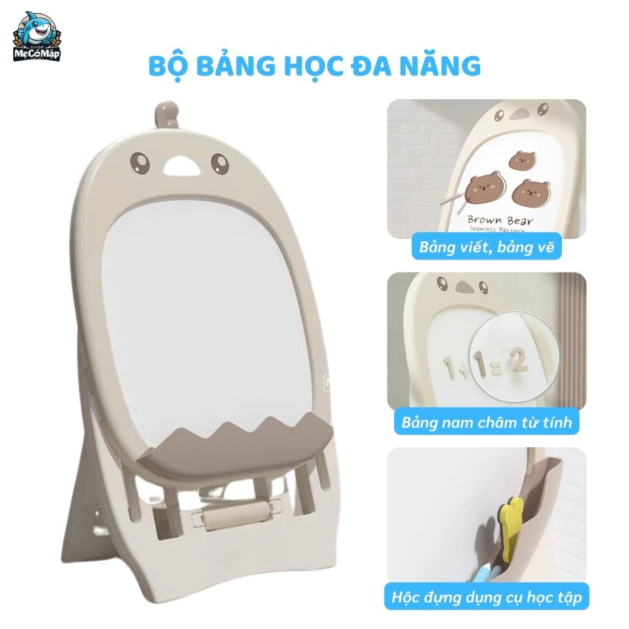 Bộ bảng học từ tính kèm ghế ngồi Gà Nâu
