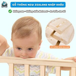 Nôi cũi gỗ Pakey CG01