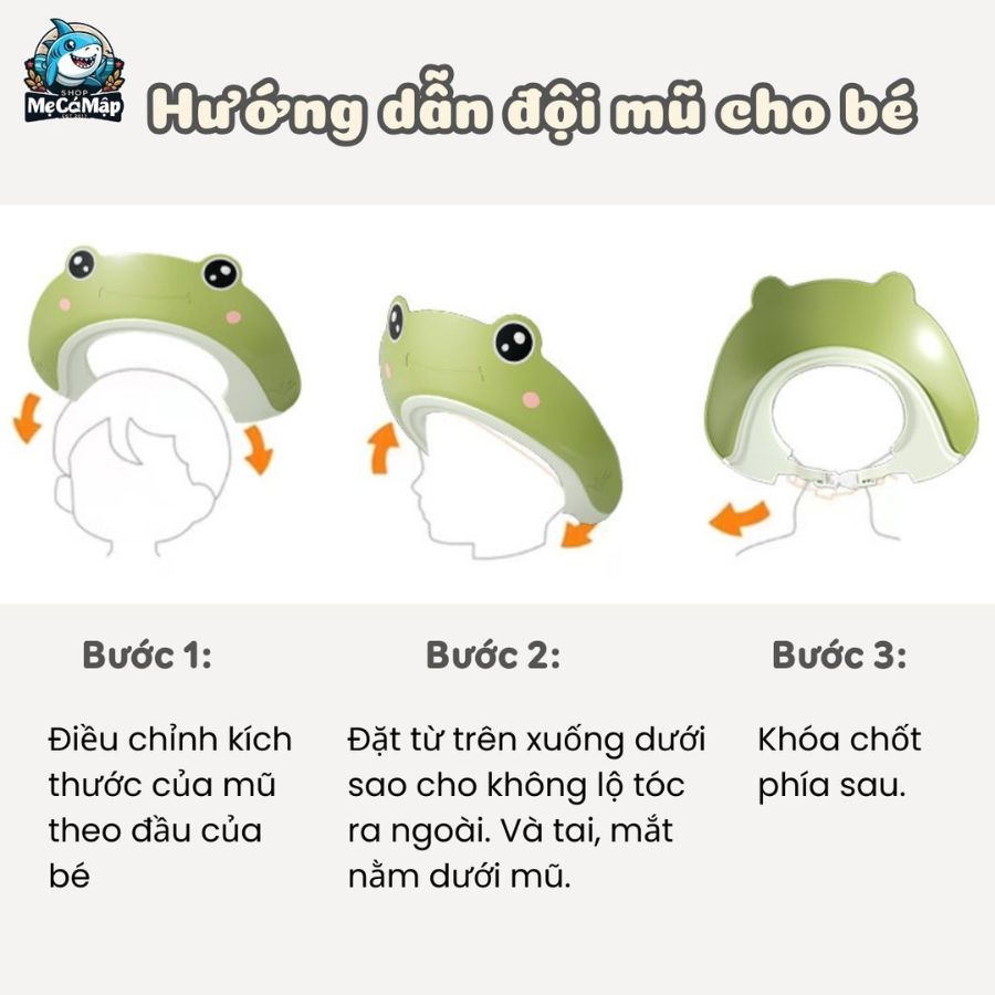 Mũ tắm chống nước cho bé