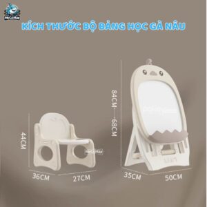 Bộ bảng học từ tính kèm ghế ngồi Gà Nâu