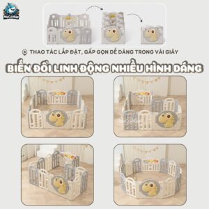Quây cũi nhựa gấp gọn Happy Boat QN05