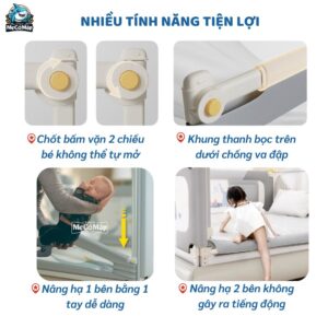 Thanh chắn giường Pakey SV1 Premium màu ghi