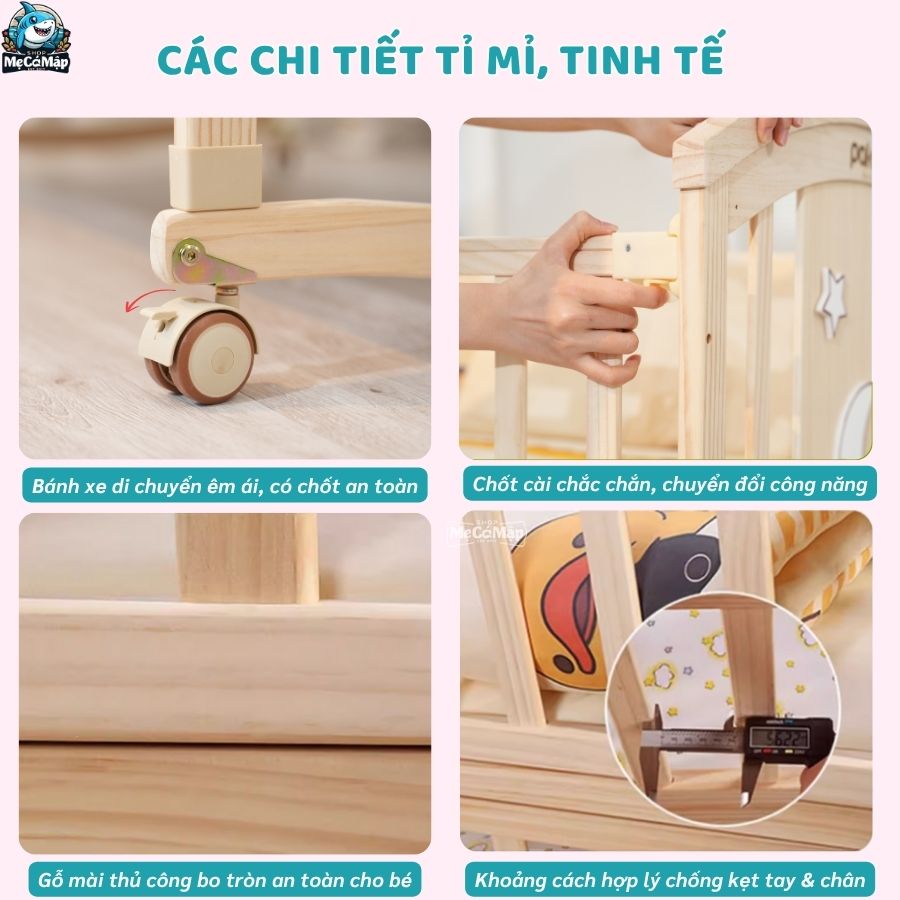 Nôi cũi cho bé đa năng Pakey CG02