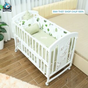 Giường cũi gỗ cho bé Pakey CG03 kèm nệm