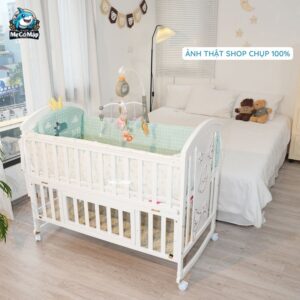 Giường cũi gỗ cho bé Pakey CG03 kèm nệm