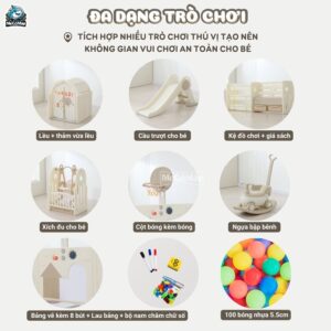 Quây cũi nhựa liên hoàn Voi 6, 8 tiện ích