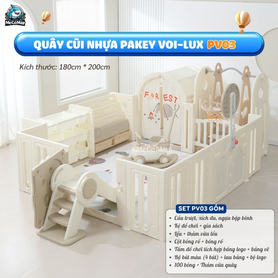 quay-cui-lien-hoan-cho-be-pv02-pv03 (5) Quây cũi nhựa liên hoàn Voi 6, 8 tiện ích