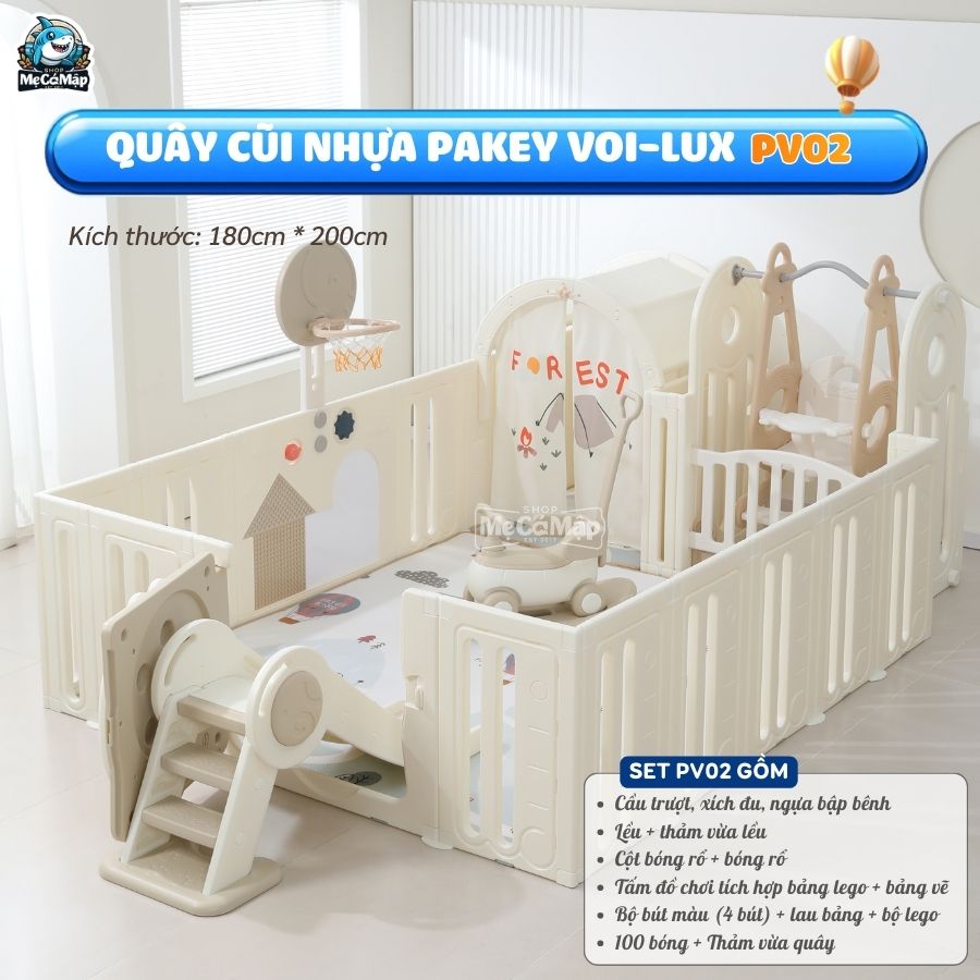 quay-cui-lien-hoan-cho-be-pv02-pv03 (6) Quây cũi nhựa liên hoàn Voi 6, 8 tiện ích