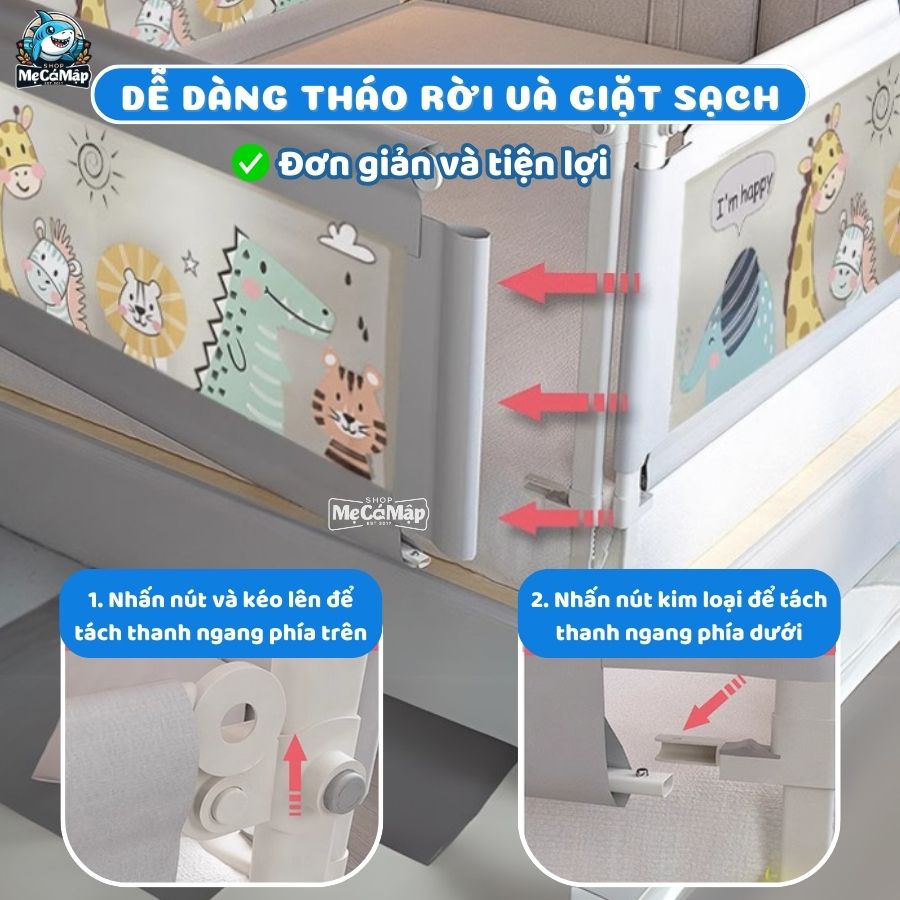 Thanh chắn giường Pakey NS2 nâng cấp