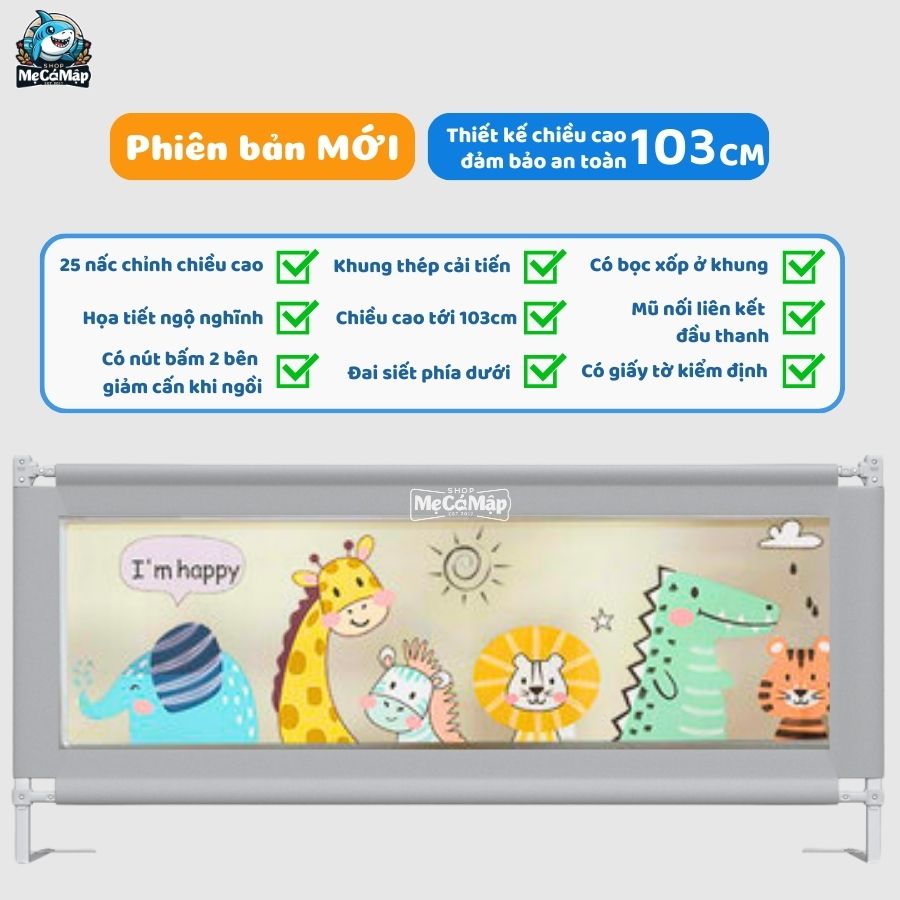 Thanh chắn giường Pakey NS2 nâng cấp