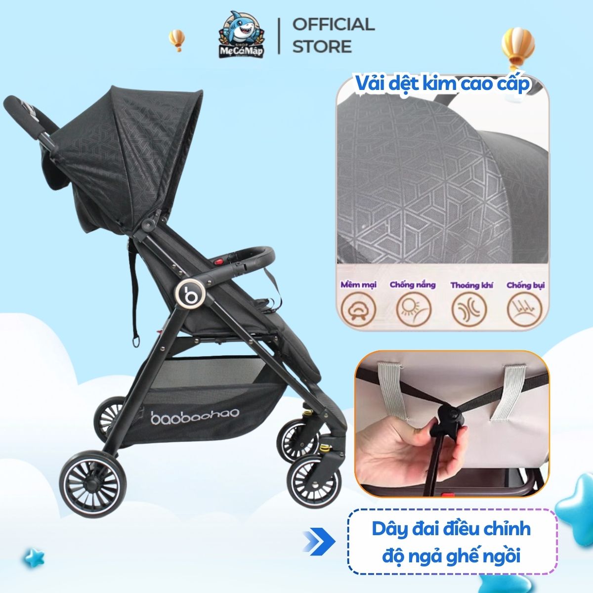 Xe đẩy gấp gọn Baobaohao A2