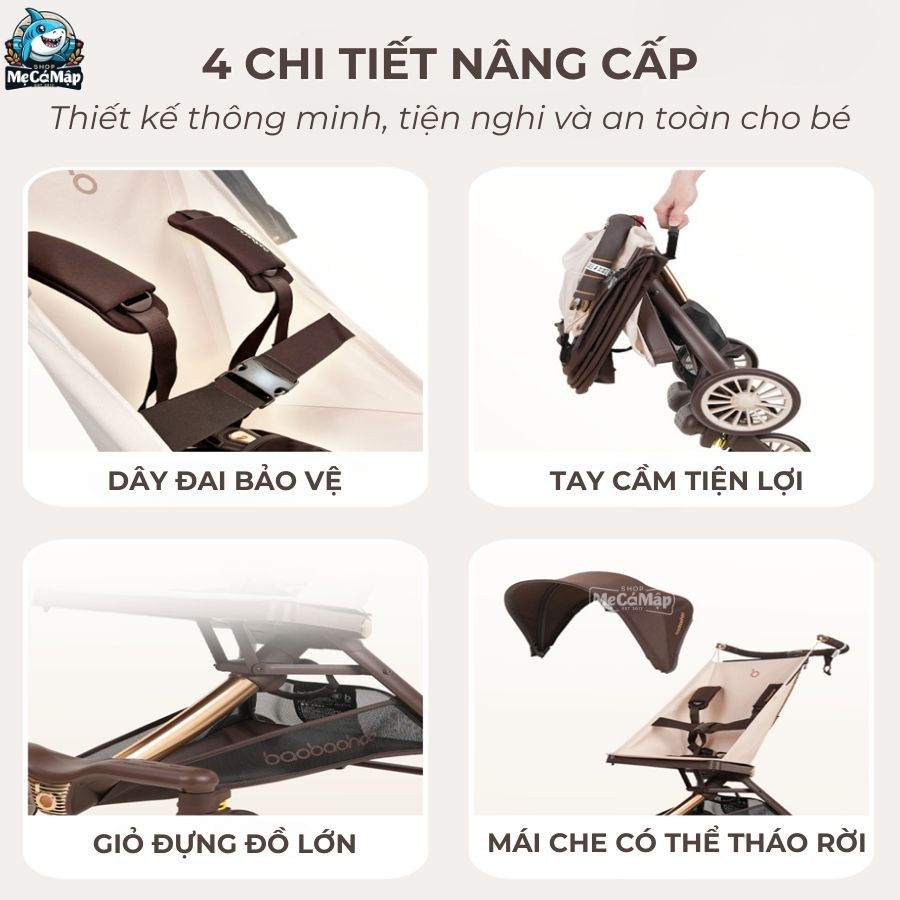 Xe đẩy Baobaohao V12 NÂU