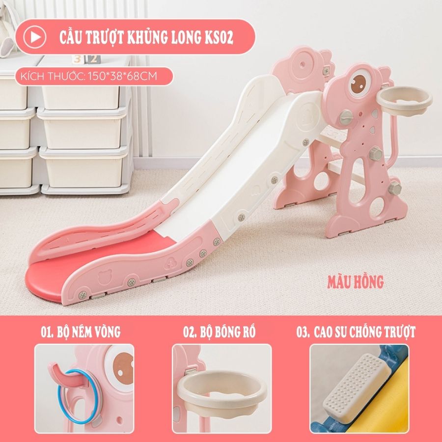 Cầu trượt Khủng long KS02