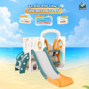 Cầu trượt xích đu Pakey lâu đài CS02