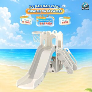 Cầu trượt máng dài 2m lâu đài P-CS06