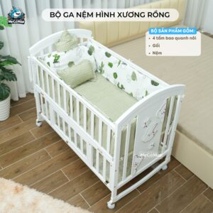 Bộ ga nệm nôi cũi gỗ