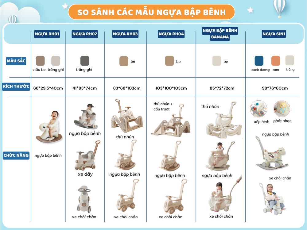 Ngựa bập bênh Pakey 2in1 RH01