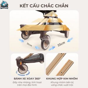 Xe đẩy Baobaohao V12 NÂU