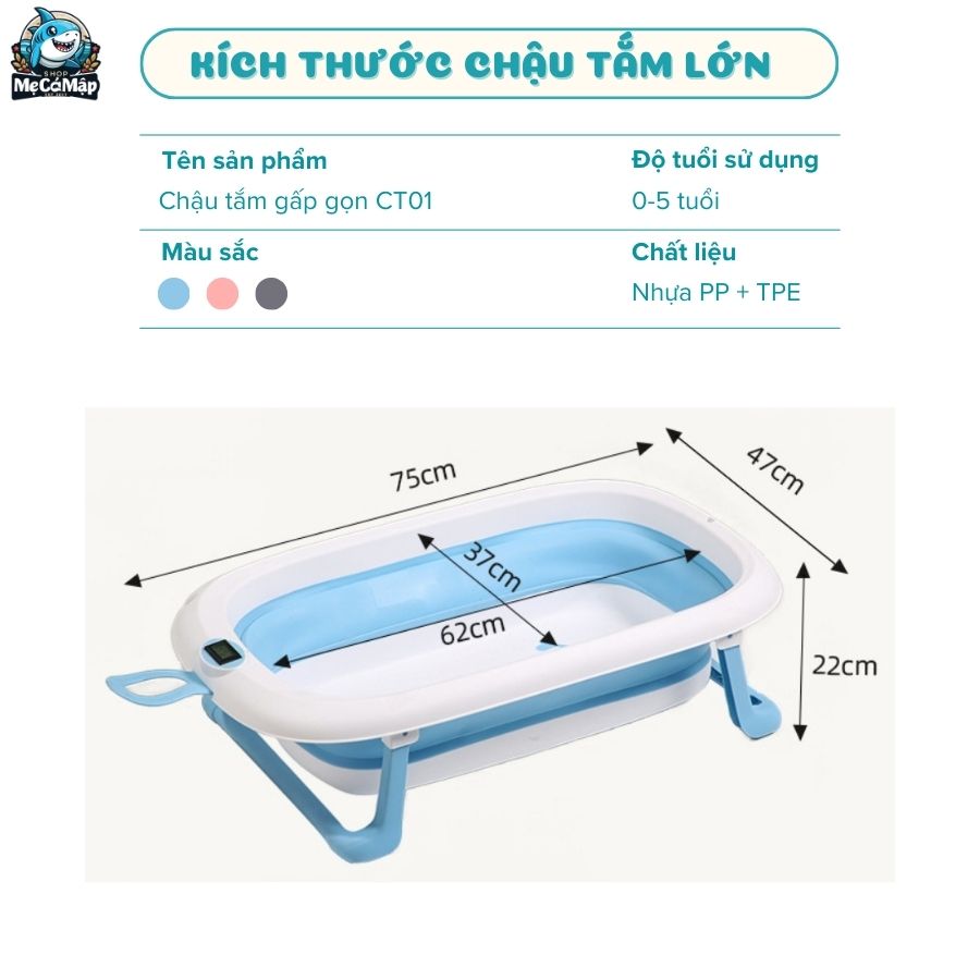 Chậu tắm cho bé gấp gọn Pakey CT01
