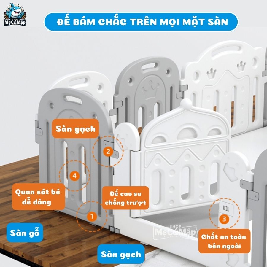 Quây cũi nhựa liên hoàn Pakey Vương Miện