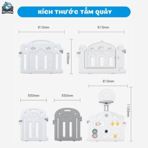 Quây cũi nhựa Pakey Vương Miện