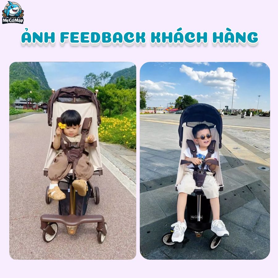 Xe đẩy gấp gọn Baobaohao V12 màu nâu
