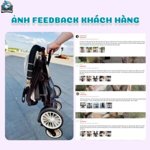 Xe đẩy gấp gọn Baobaohao V12 màu nâu