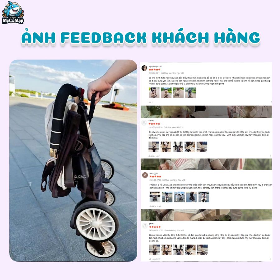 Xe đẩy gấp gọn Baobaohao V12 màu nâu