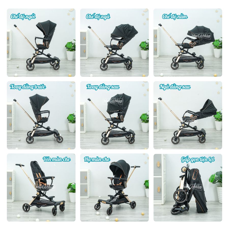 Xe đẩy gấp gọn 2 chiều Baobaohao V16