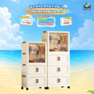 Tủ nhựa gấp gọn có ngăn treo HC12
