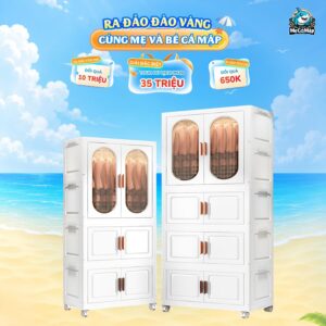 Tủ nhựa quần áo có móc treo HC10
