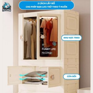 Tủ nhựa gấp gọn có ngăn treo HC08-S