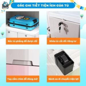 Tủ nhựa cho bé Pakey SK001 nhiều màu