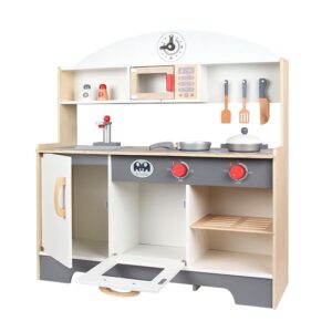 Bộ đồ chơi bếp gỗ DCB06 Ghi Trắng