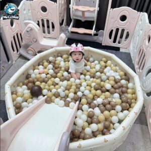 Bóng nhựa cho bé 7cm nâu – kem -be