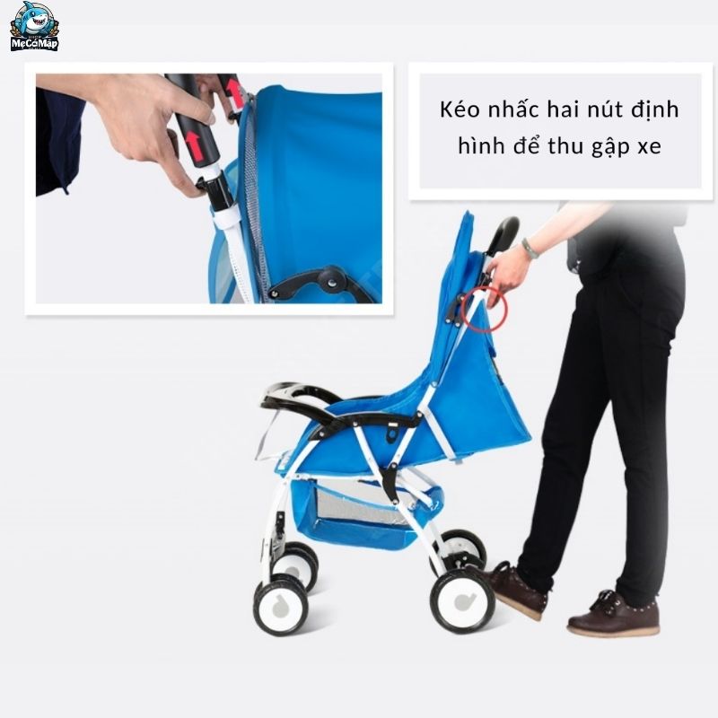 cách gấp xe đẩy Baobaohao 711