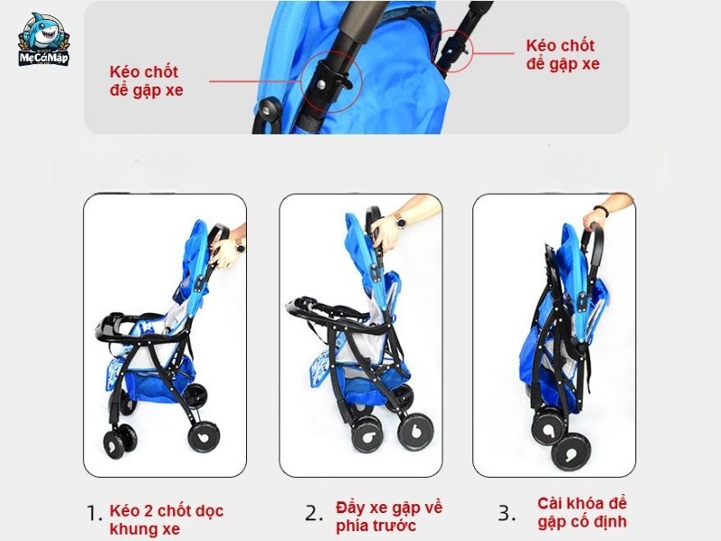 cách gấp xe đẩy Baobaohao 722C