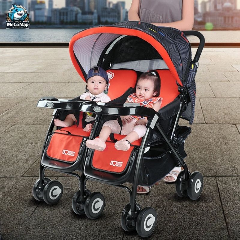 cách lắp xe đẩy đôi Baobaohao